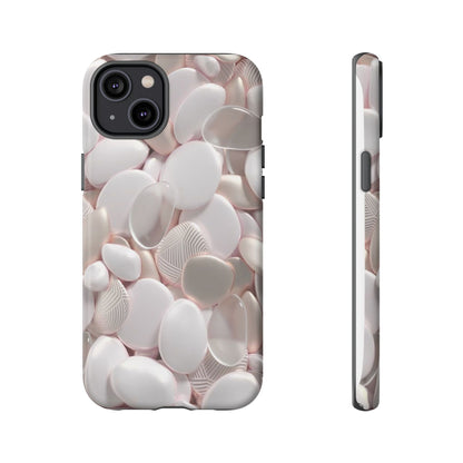 Phone Case – Soft Pink Pebble Pattern Protective Tough Case