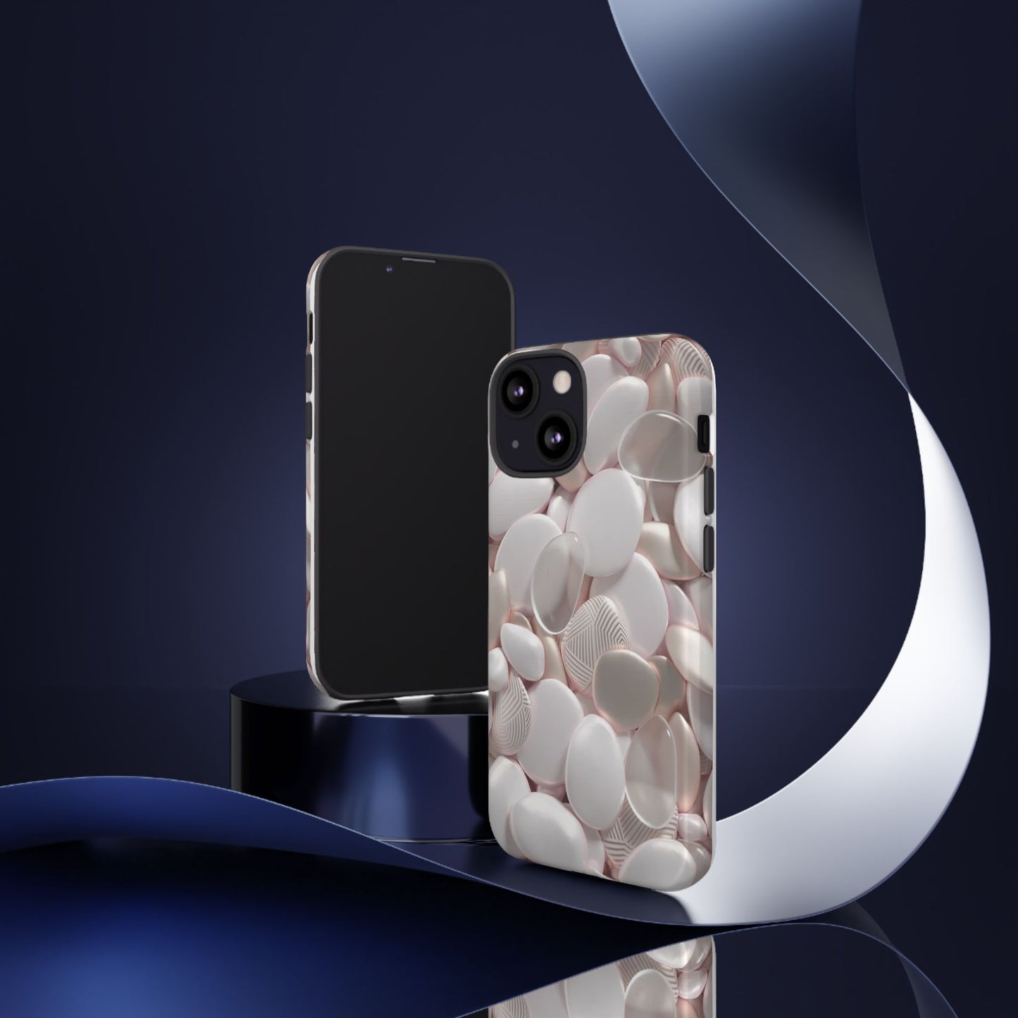 Phone Case – Soft Pink Pebble Pattern Protective Tough Case