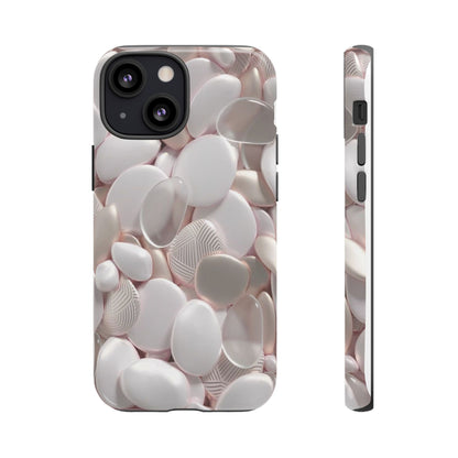 Phone Case – Soft Pink Pebble Pattern Protective Tough Case