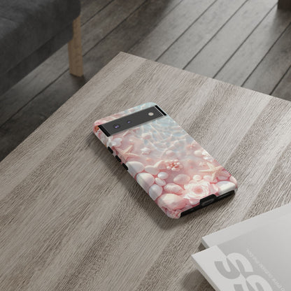 Phone Case — Pink Seashell Starfish Beach Waterproof Design