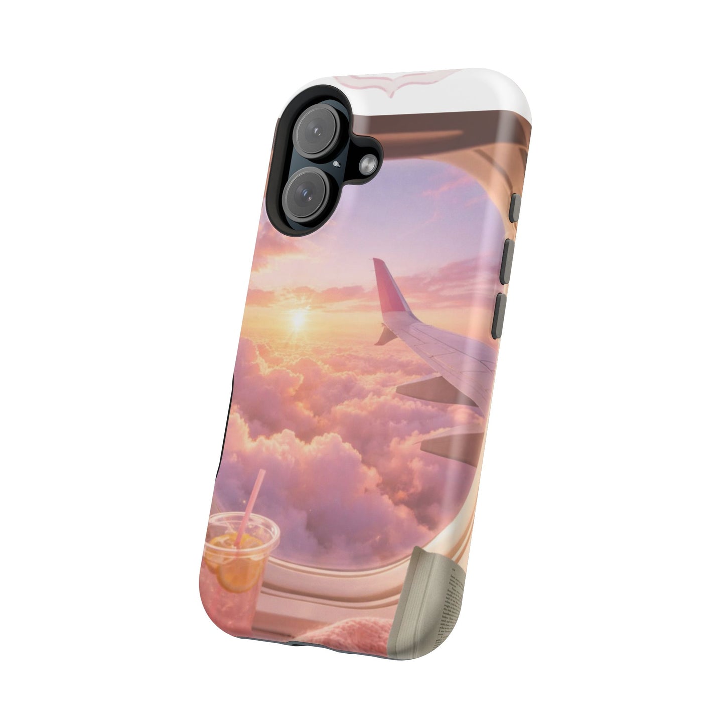 iPhone Magnetic Case "Airplane Window Sunset Travel"