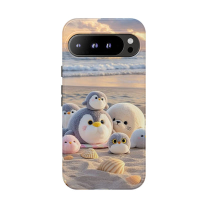 Cute Plush Penguins Beach Phone Case