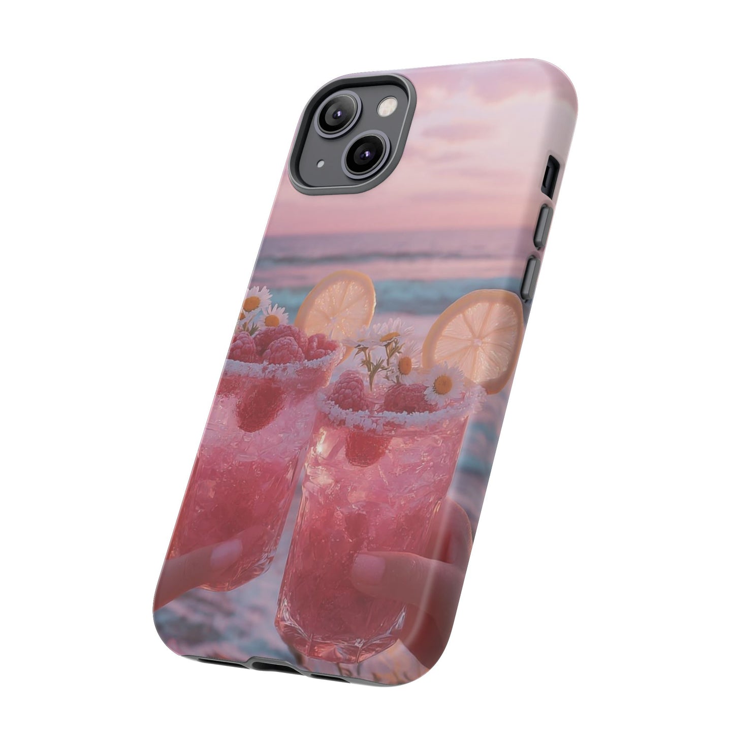 Pink Sunset Cocktail Phone Case — Beach Drink Protective Cover