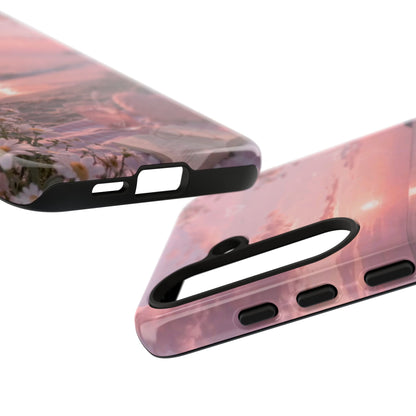 Pink Sunset Beach Phone Case "Romantic Seaside"