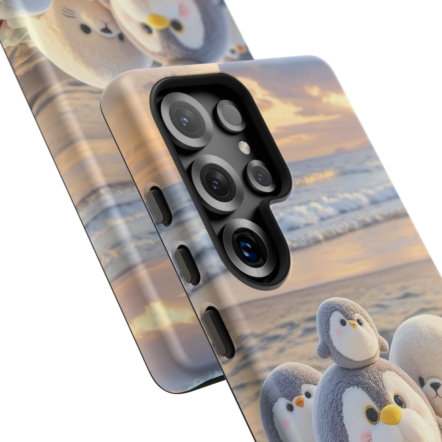 Cute Plush Penguins Beach Phone Case