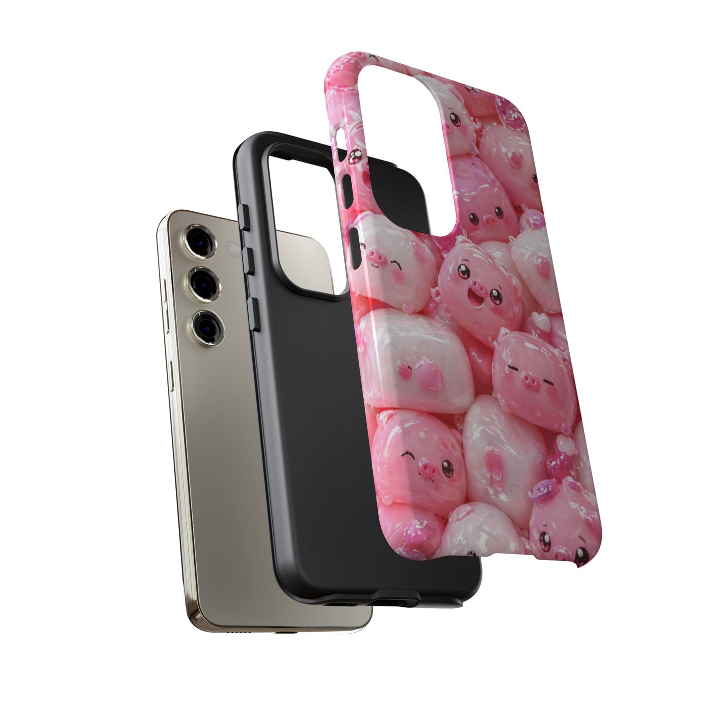 Cute Soft-Pink Character Protective Phone Case