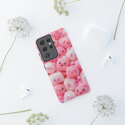 Cute Soft-Pink Character Protective Phone Case