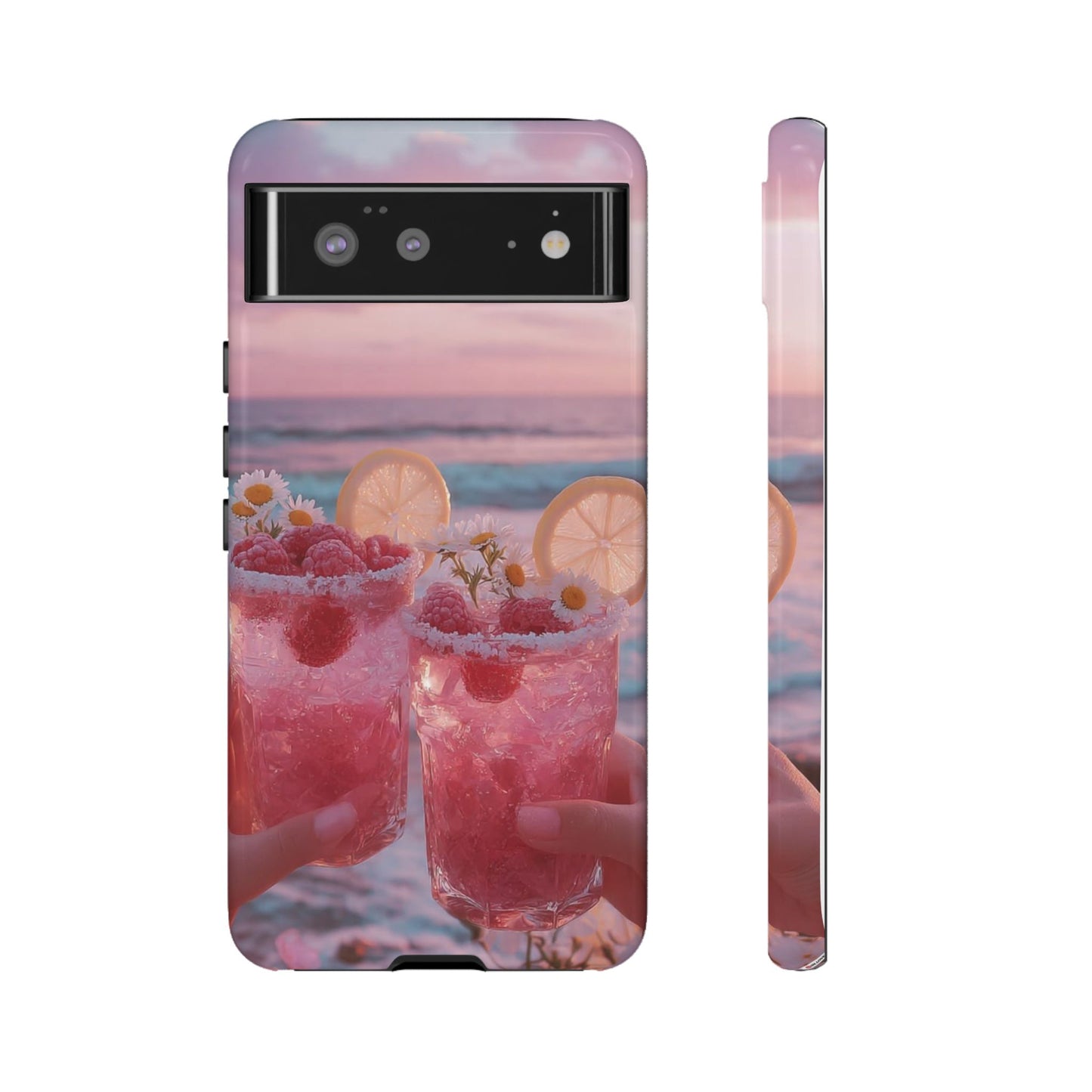 Pink Sunset Cocktail Phone Case — Beach Drink Protective Cover