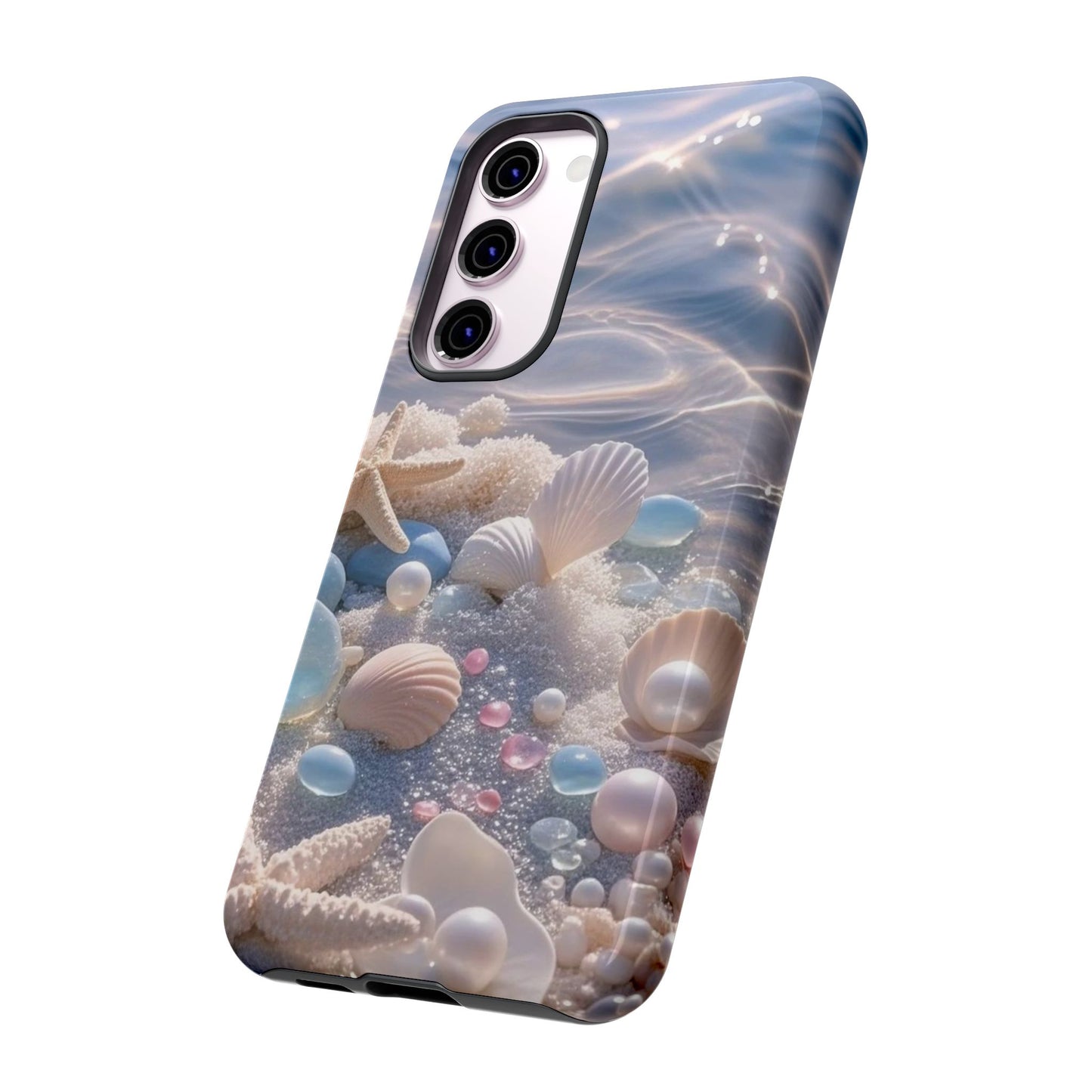 Tough Cases — Pastel Seashell Phone Case (Beach Shells, Pearls & Starfish)
