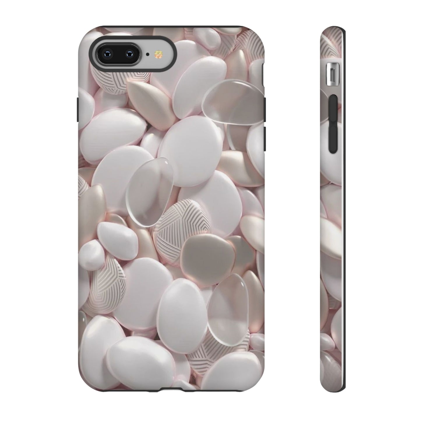 Phone Case – Soft Pink Pebble Pattern Protective Tough Case