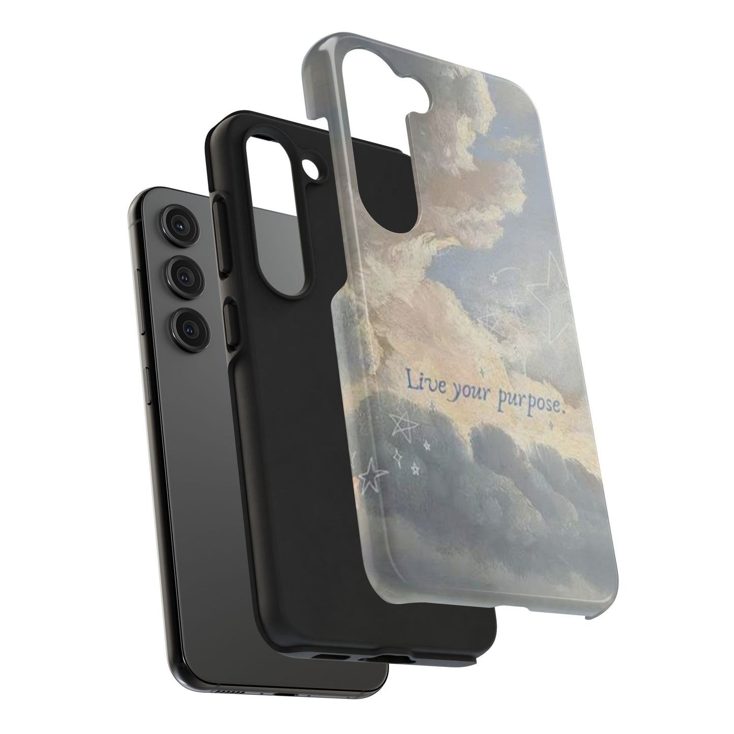 Cloudy Sky 'Live Your Purpose' Tough Phone Case — Motivational Protective Phone Cover