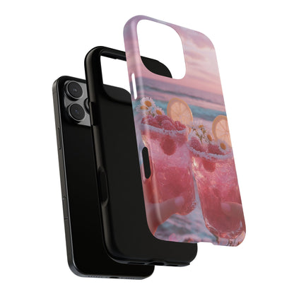 Pink Sunset Cocktail Phone Case — Beach Drink Protective Cover