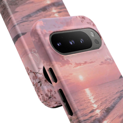 Pink Sunset Beach Phone Case "Romantic Seaside"