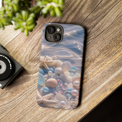 Seashell Pearl Phone Case — Pastel Beach Protective Tough Case