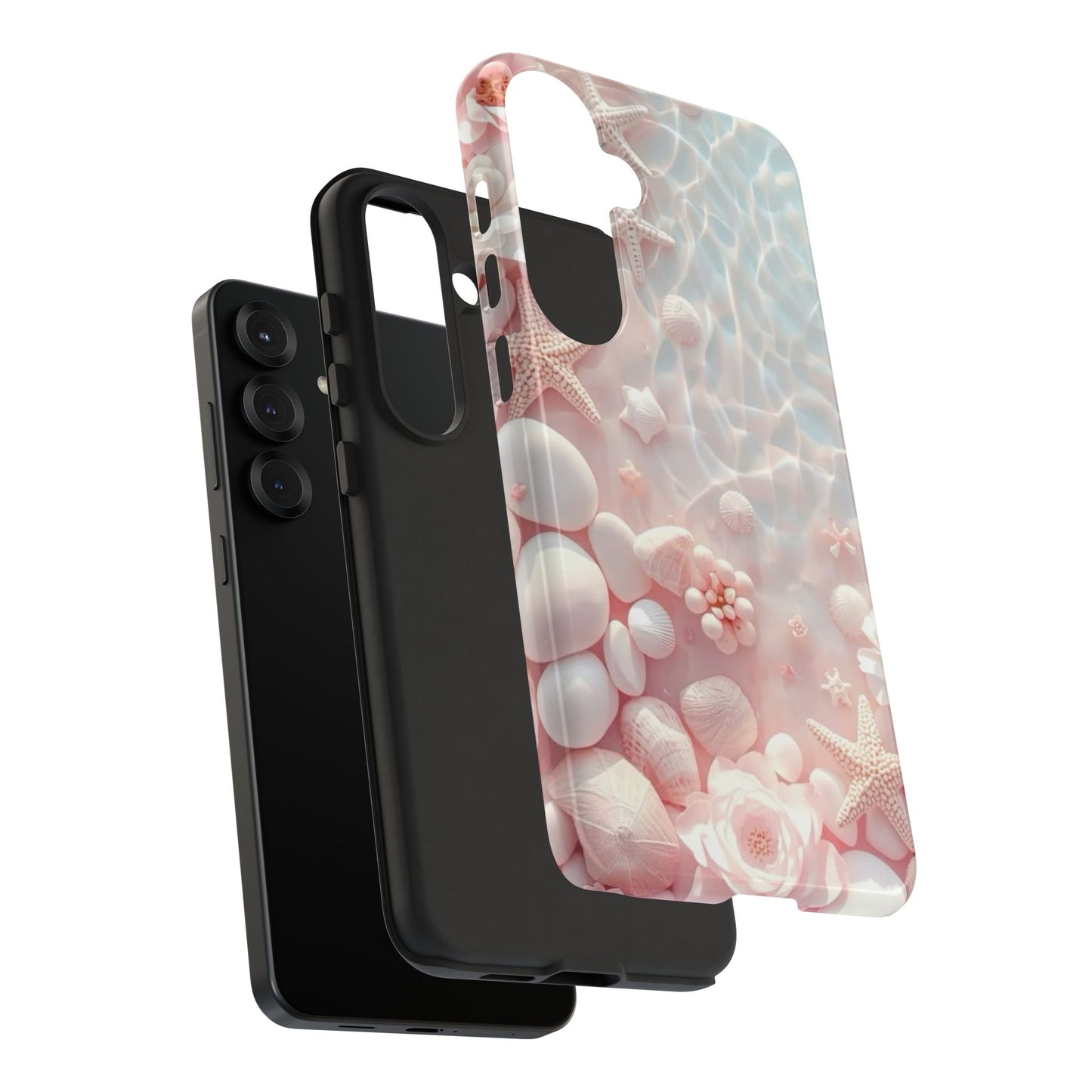 Phone Case — Pink Seashell Starfish Beach Waterproof Design