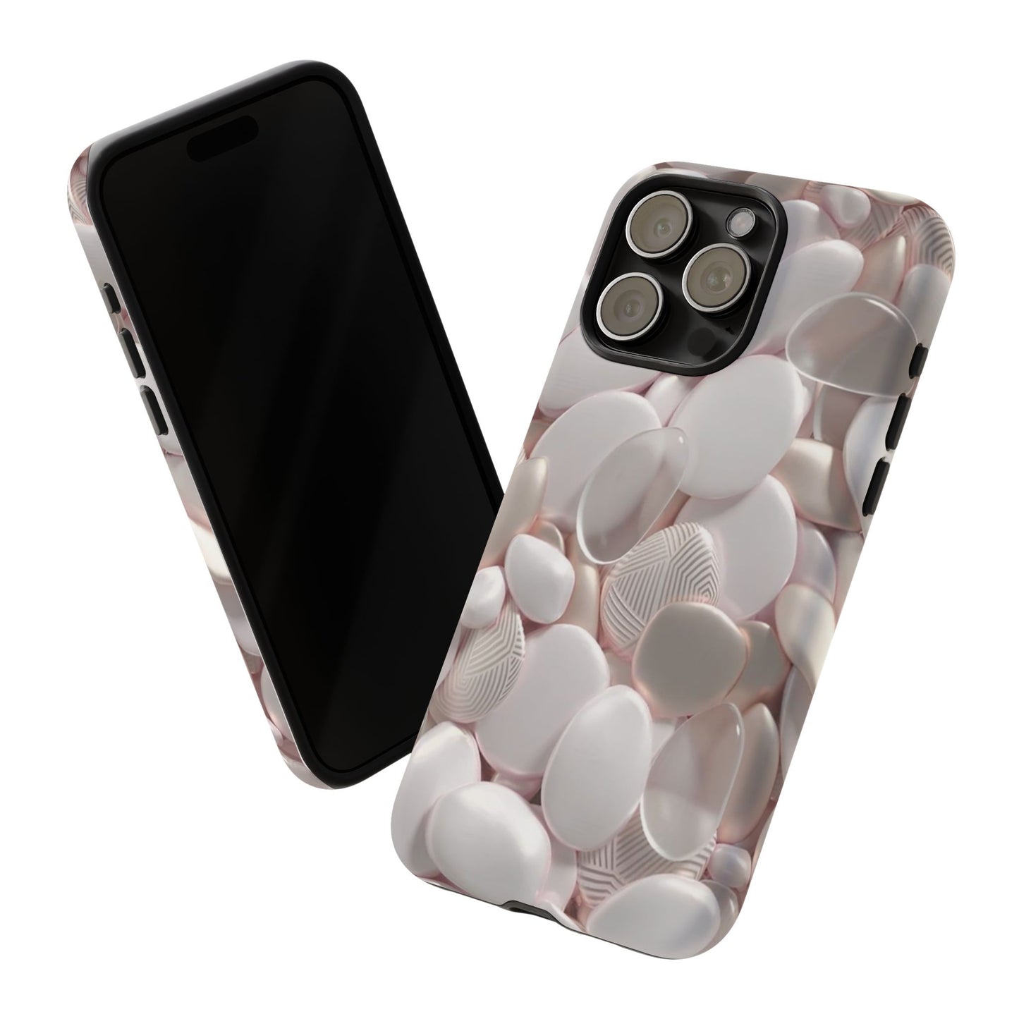 Phone Case – Soft Pink Pebble Pattern Protective Tough Case