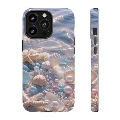 Seashell Pearl Phone Case — Pastel Beach Protective Tough Case