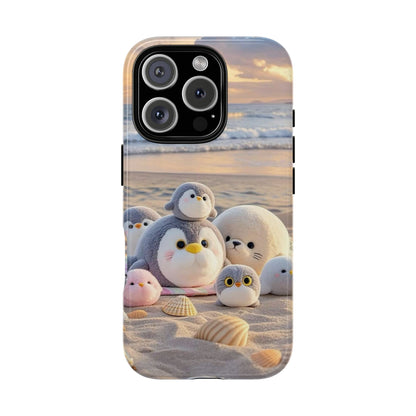 Cute Plush Penguins Beach Phone Case