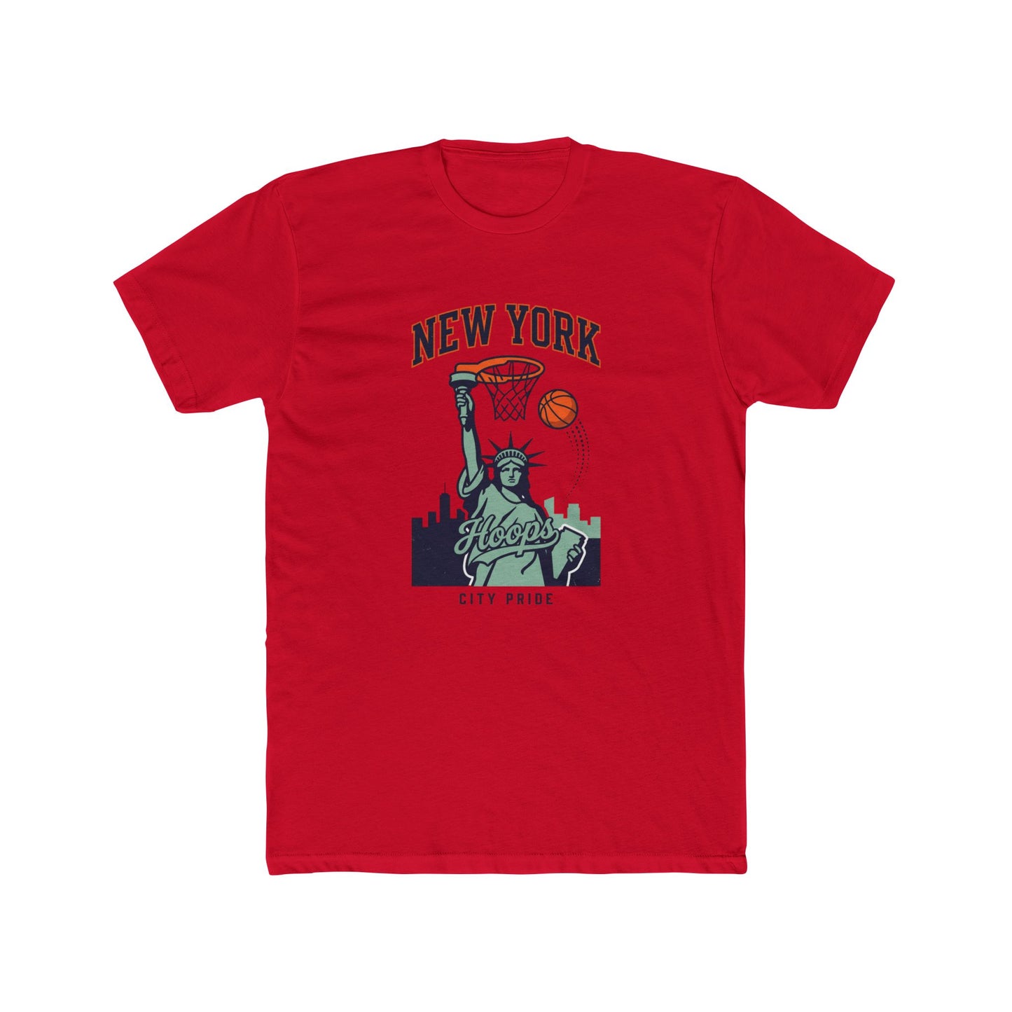 New York Hoops T-Shirt — Statue of Liberty Basketball City Pride Tee