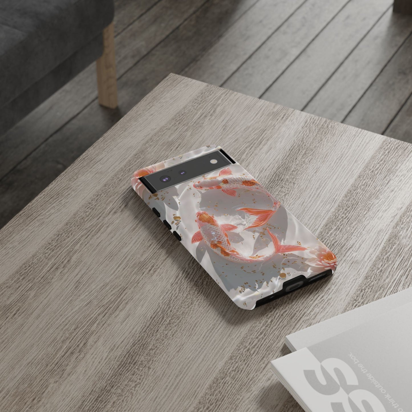 Koi Fish Phone Case "Serene Gold Fleck Watercolor"