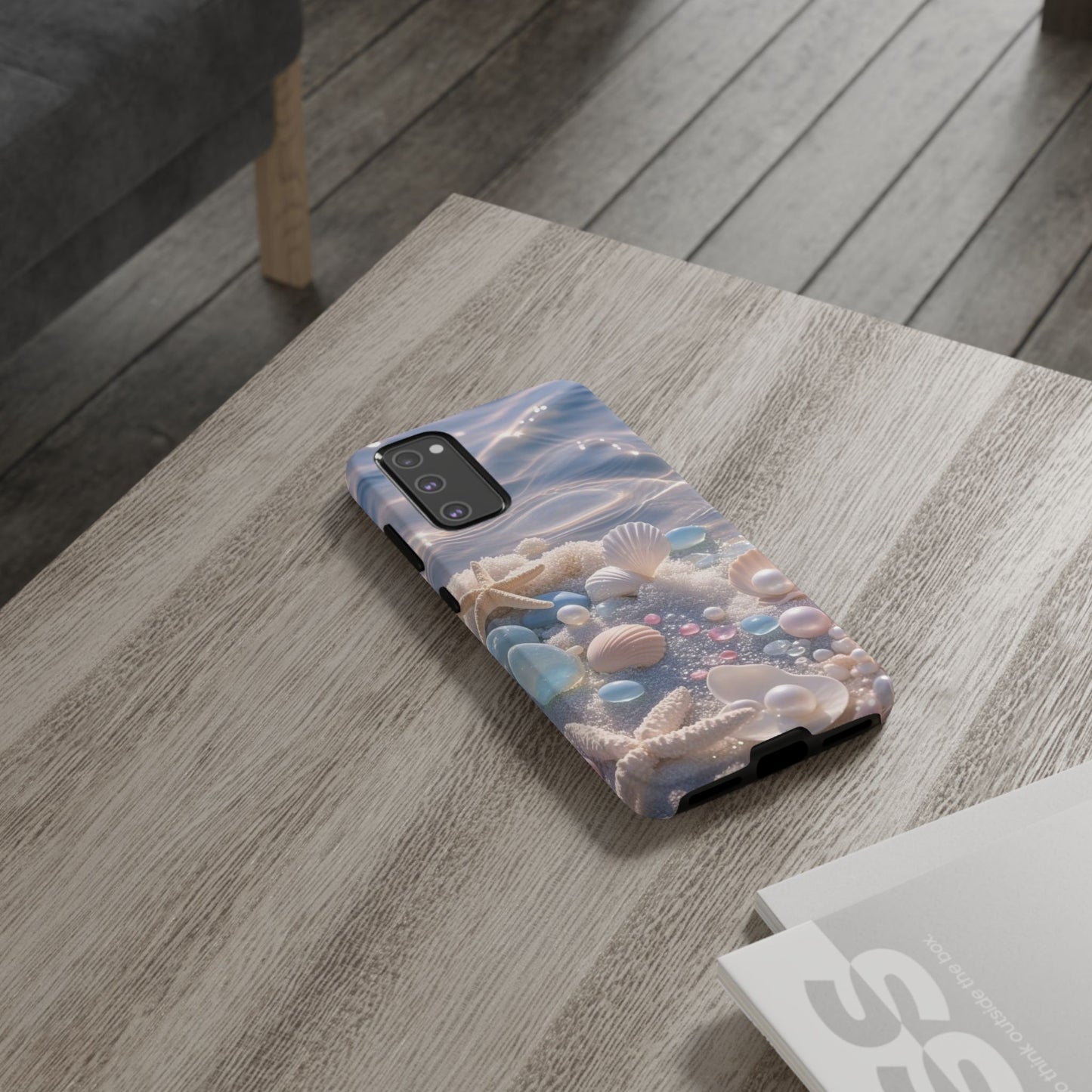 Tough Cases — Pastel Seashell Phone Case (Beach Shells, Pearls & Starfish)