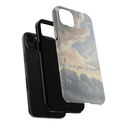 Cloudy Sky 'Live Your Purpose' Tough Phone Case — Motivational Protective Phone Cover
