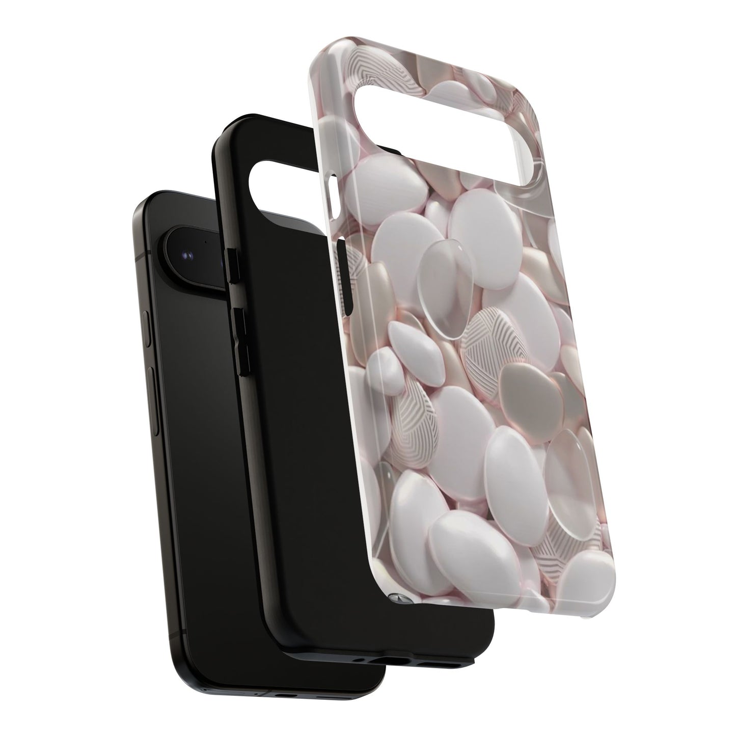 Phone Case – Soft Pink Pebble Pattern Protective Tough Case