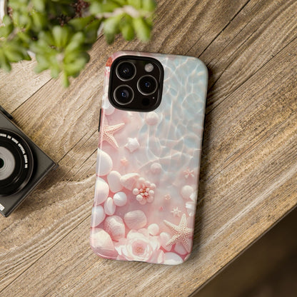 Phone Case — Pink Seashell Starfish Beach Waterproof Design
