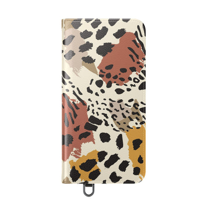 Leopard Patchwork Flip Wallet Case with Card Slots