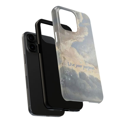 Cloudy Sky 'Live Your Purpose' Tough Phone Case — Motivational Protective Phone Cover