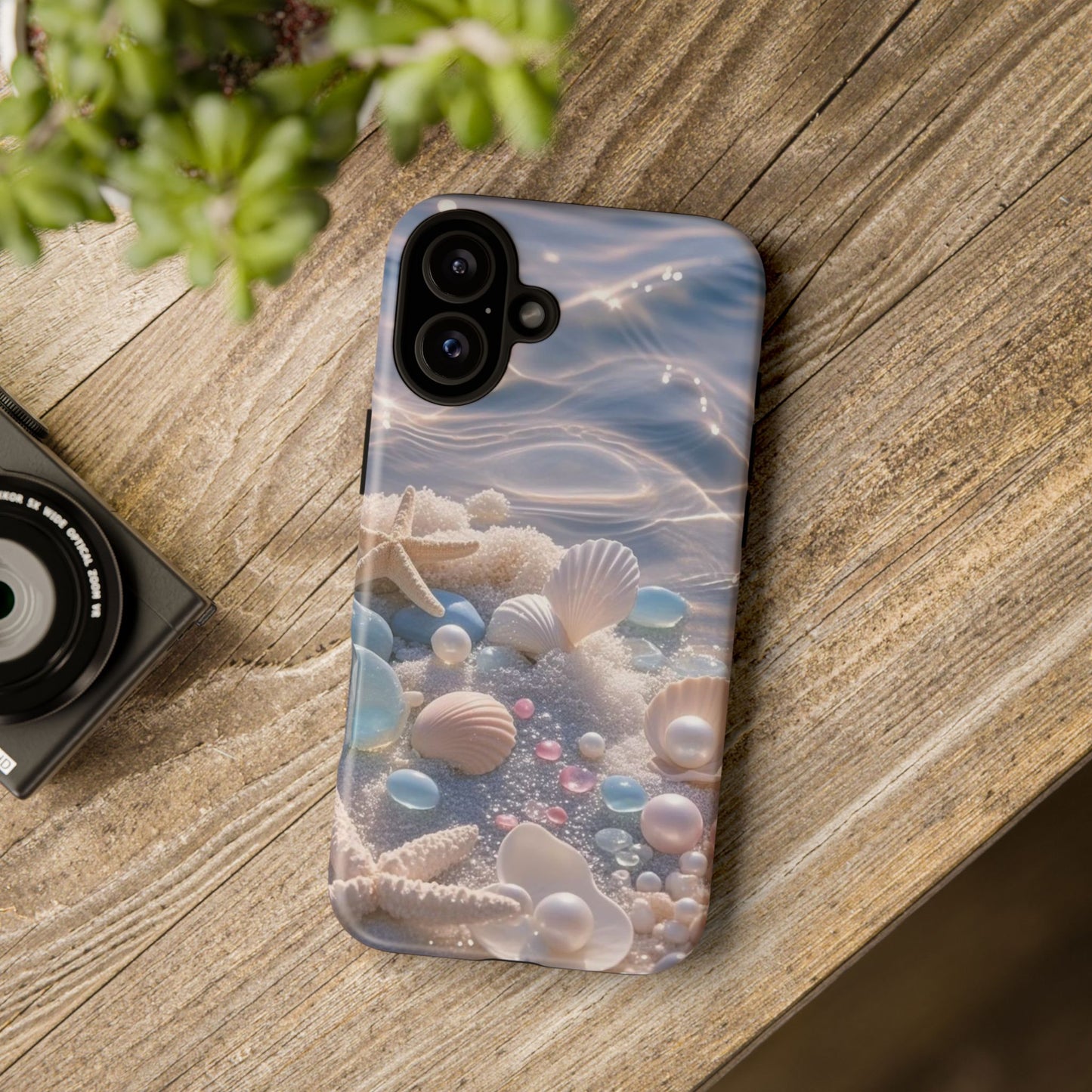 Seashell Pearl Phone Case — Pastel Beach Protective Tough Case