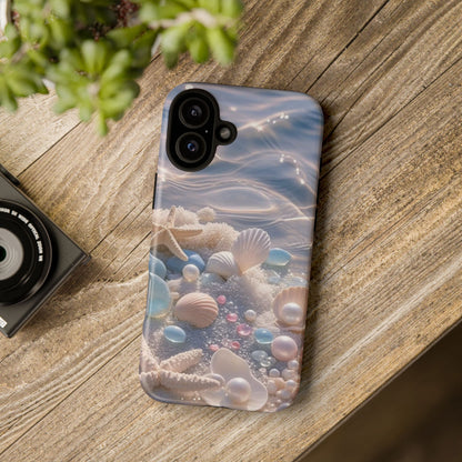 Seashell Pearl Phone Case — Pastel Beach Protective Tough Case