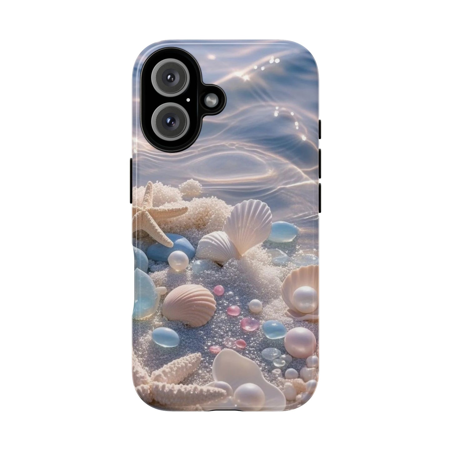 Tough Cases — Pastel Seashell Phone Case (Beach Shells, Pearls & Starfish)