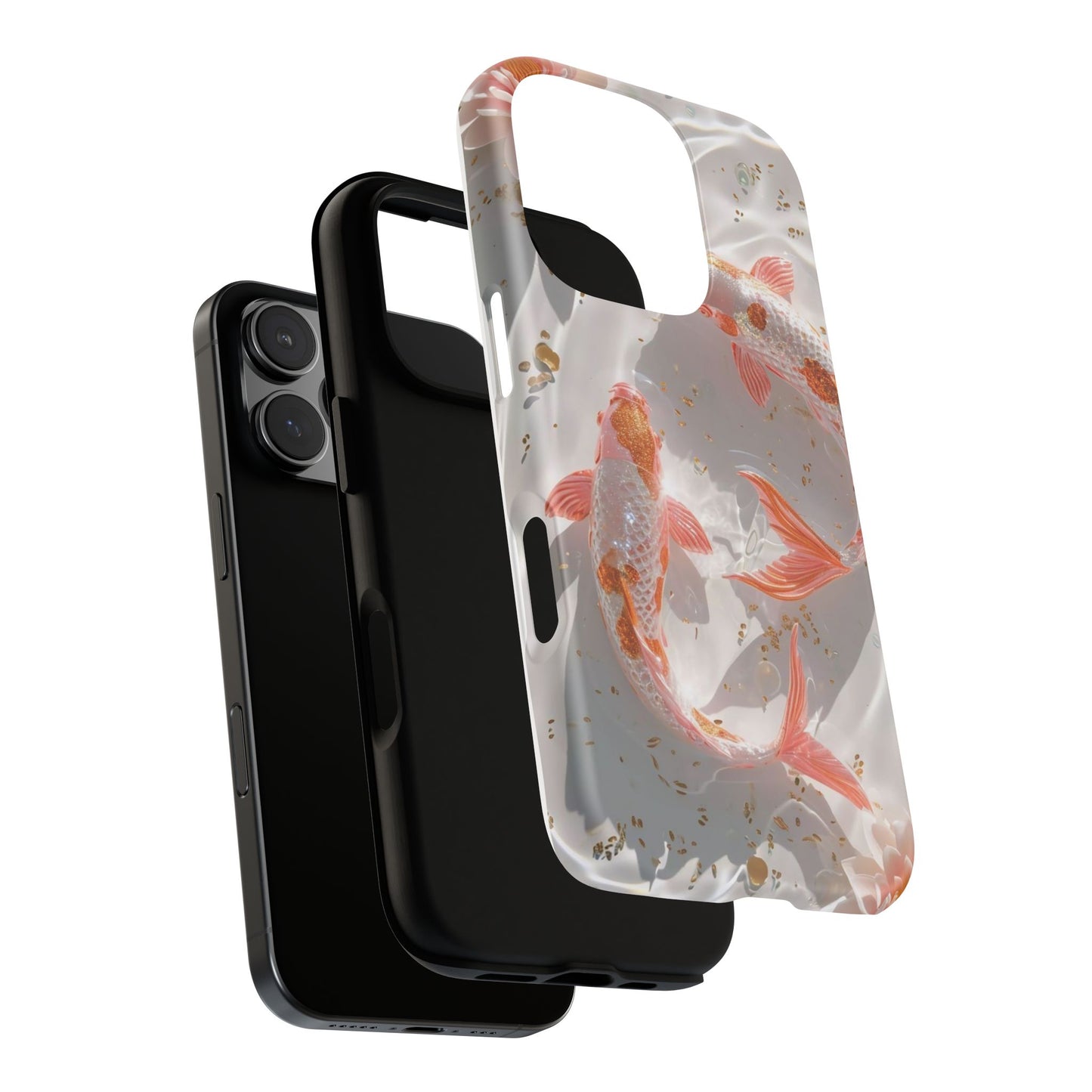 Koi Fish Phone Case "Serene Gold Fleck Watercolor"