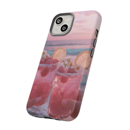 Pink Sunset Cocktail Phone Case — Beach Drink Protective Cover