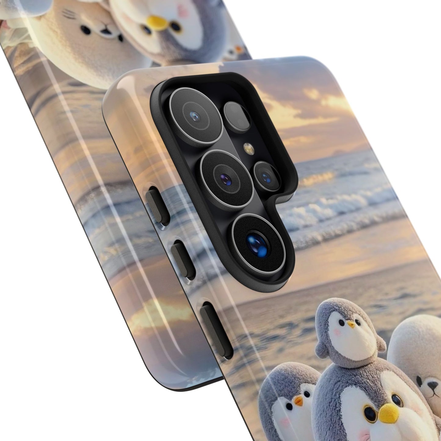 Cute Plush Penguins Beach Phone Case