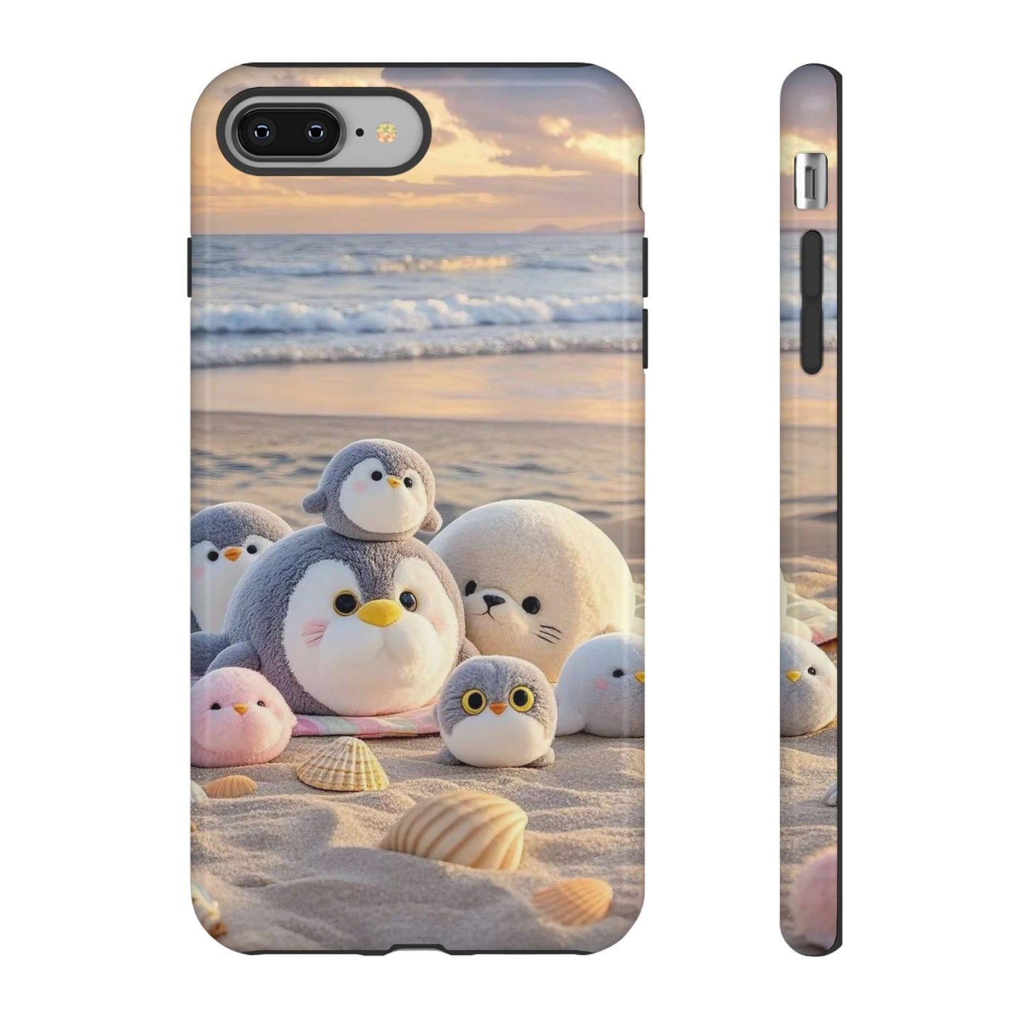 Cute Plush Penguins Beach Phone Case