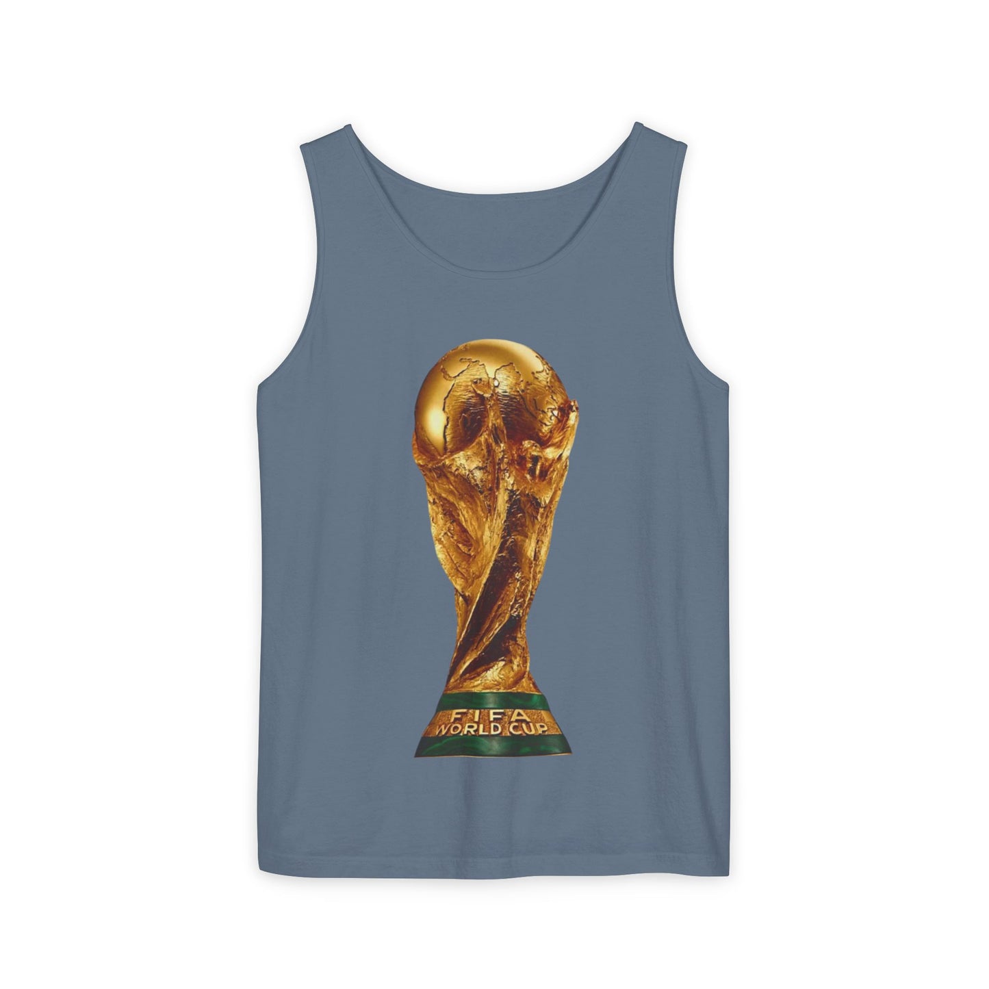World Cup Trophy Tank Top — Gold FIFA Cup Soccer Fan Shirt