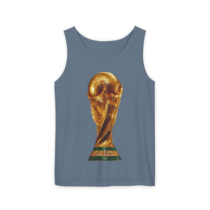 World Cup Trophy Tank Top — Gold FIFA Cup Soccer Fan Shirt