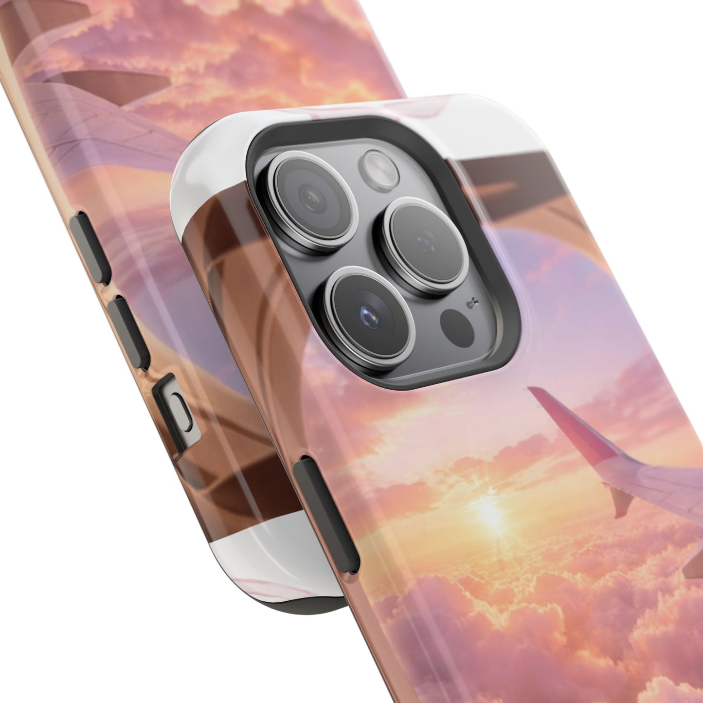 iPhone Magnetic Case "Airplane Window Sunset Travel"