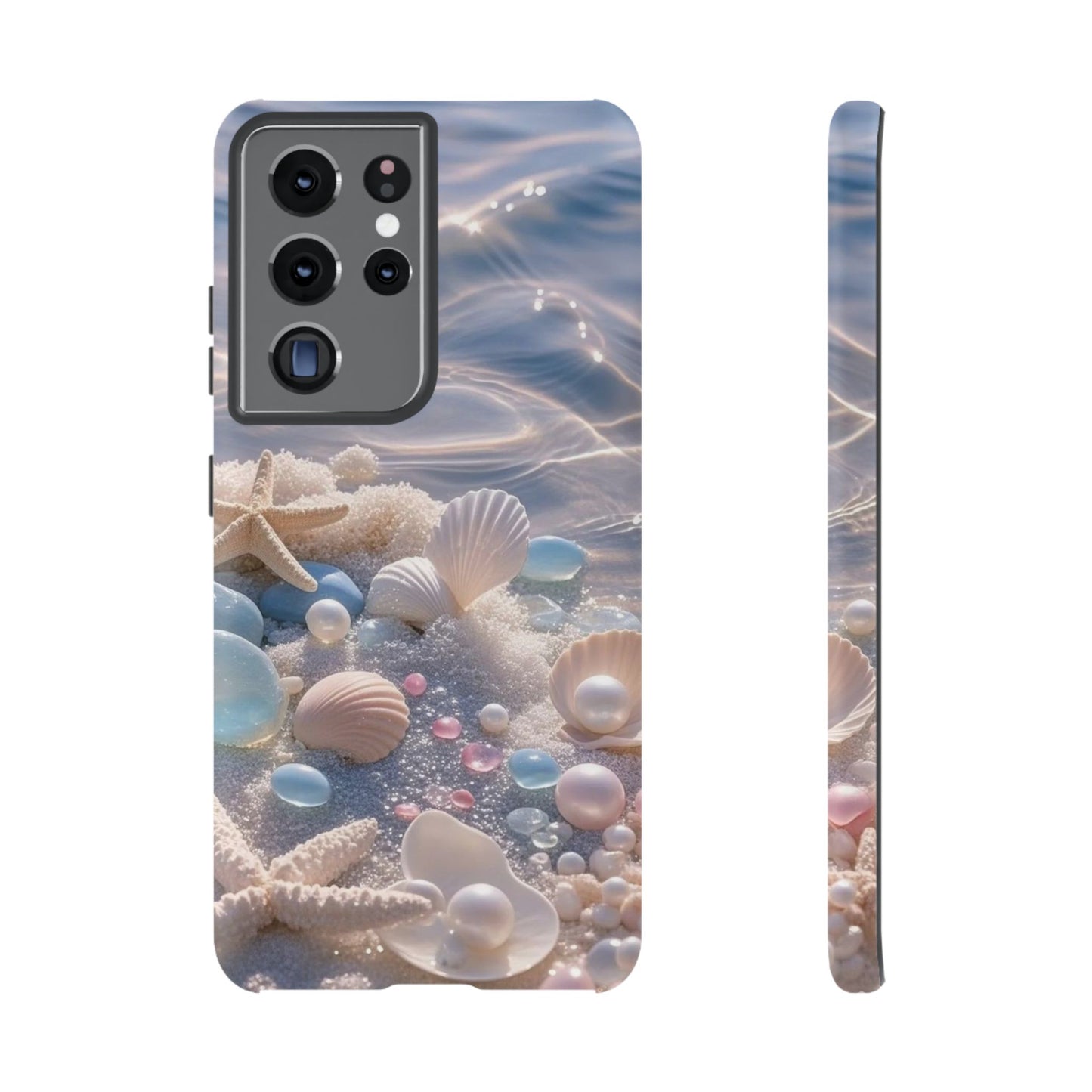 Tough Cases — Pastel Seashell Phone Case (Beach Shells, Pearls & Starfish)