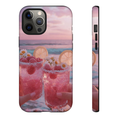 Pink Sunset Cocktail Phone Case — Beach Drink Protective Cover