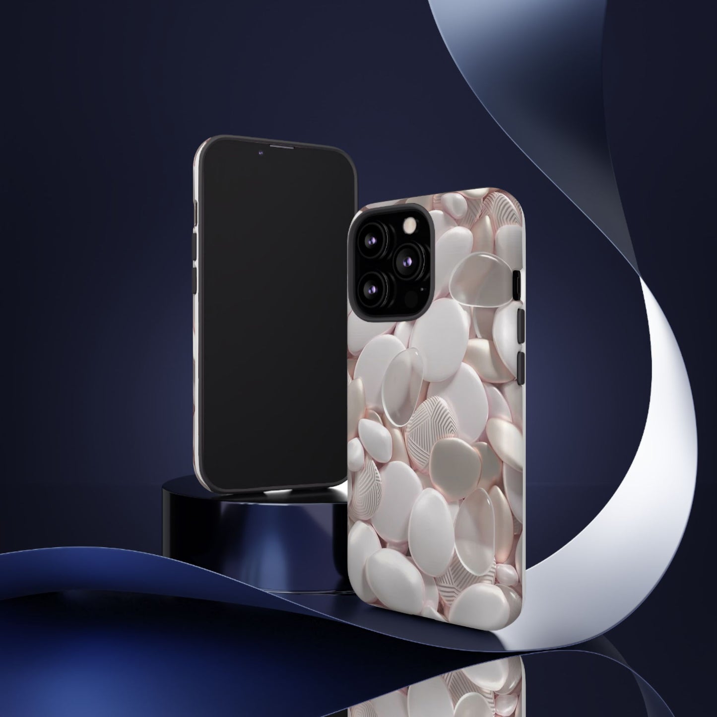 Phone Case – Soft Pink Pebble Pattern Protective Tough Case