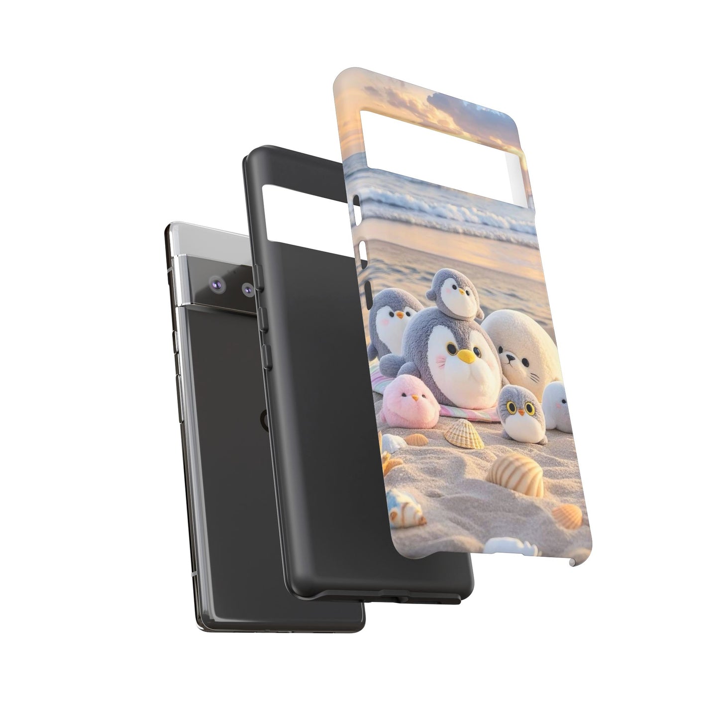 Cute Plush Penguins Beach Phone Case