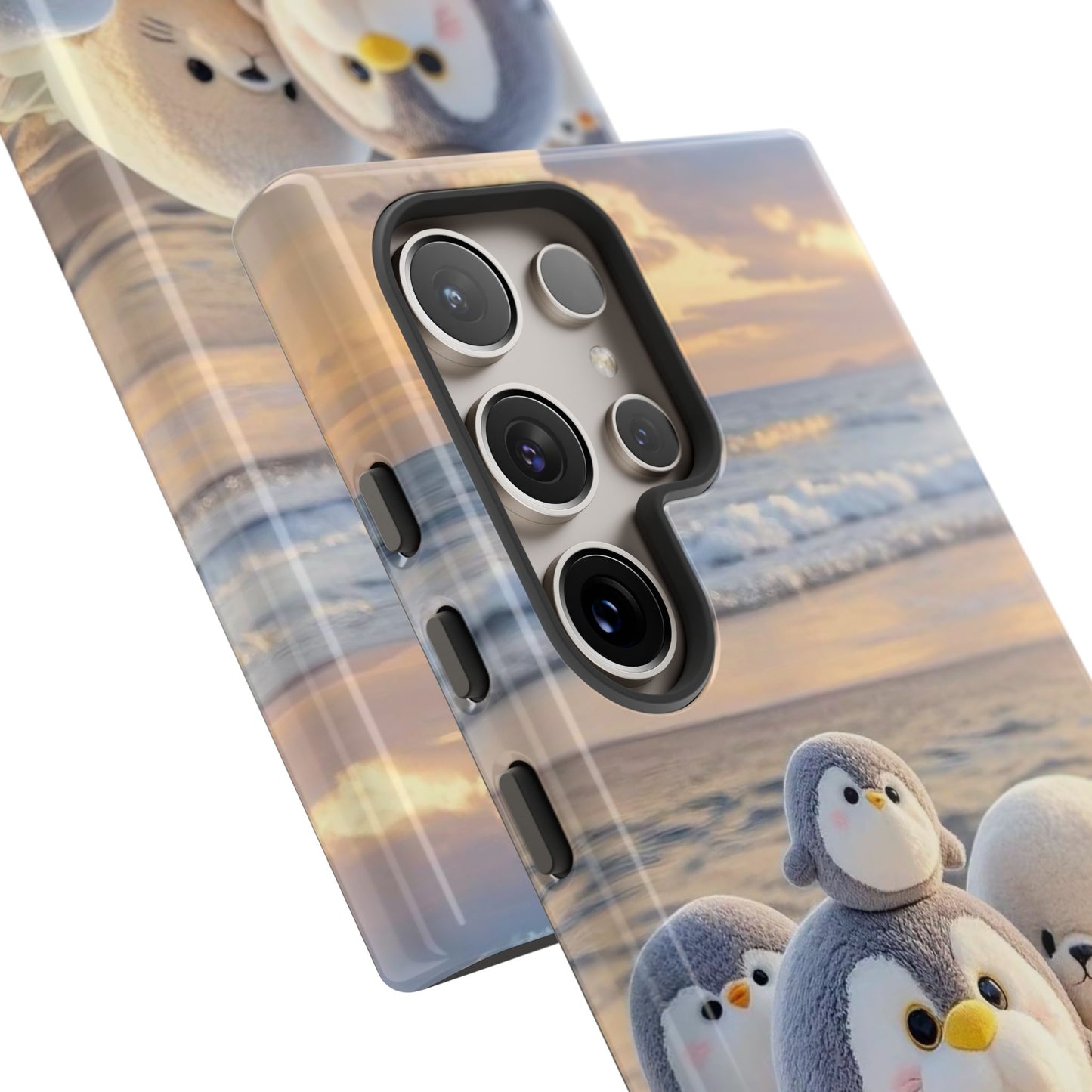 Cute Plush Penguins Beach Phone Case