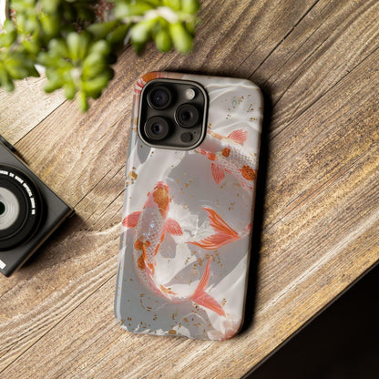 Koi Fish Phone Case "Serene Gold Fleck Watercolor"