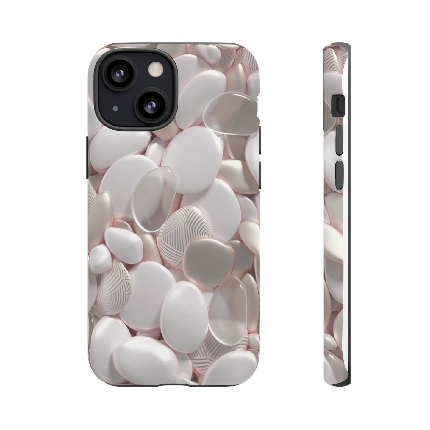 Phone Case – Soft Pink Pebble Pattern Protective Tough Case