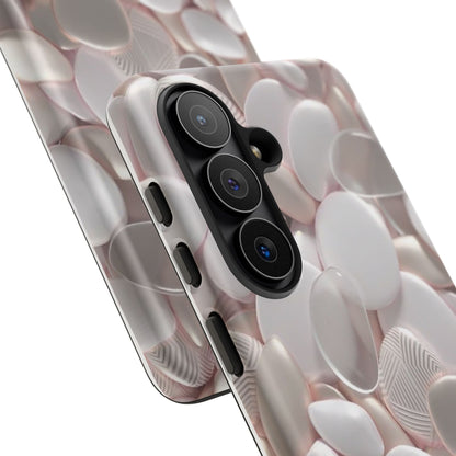 Phone Case – Soft Pink Pebble Pattern Protective Tough Case