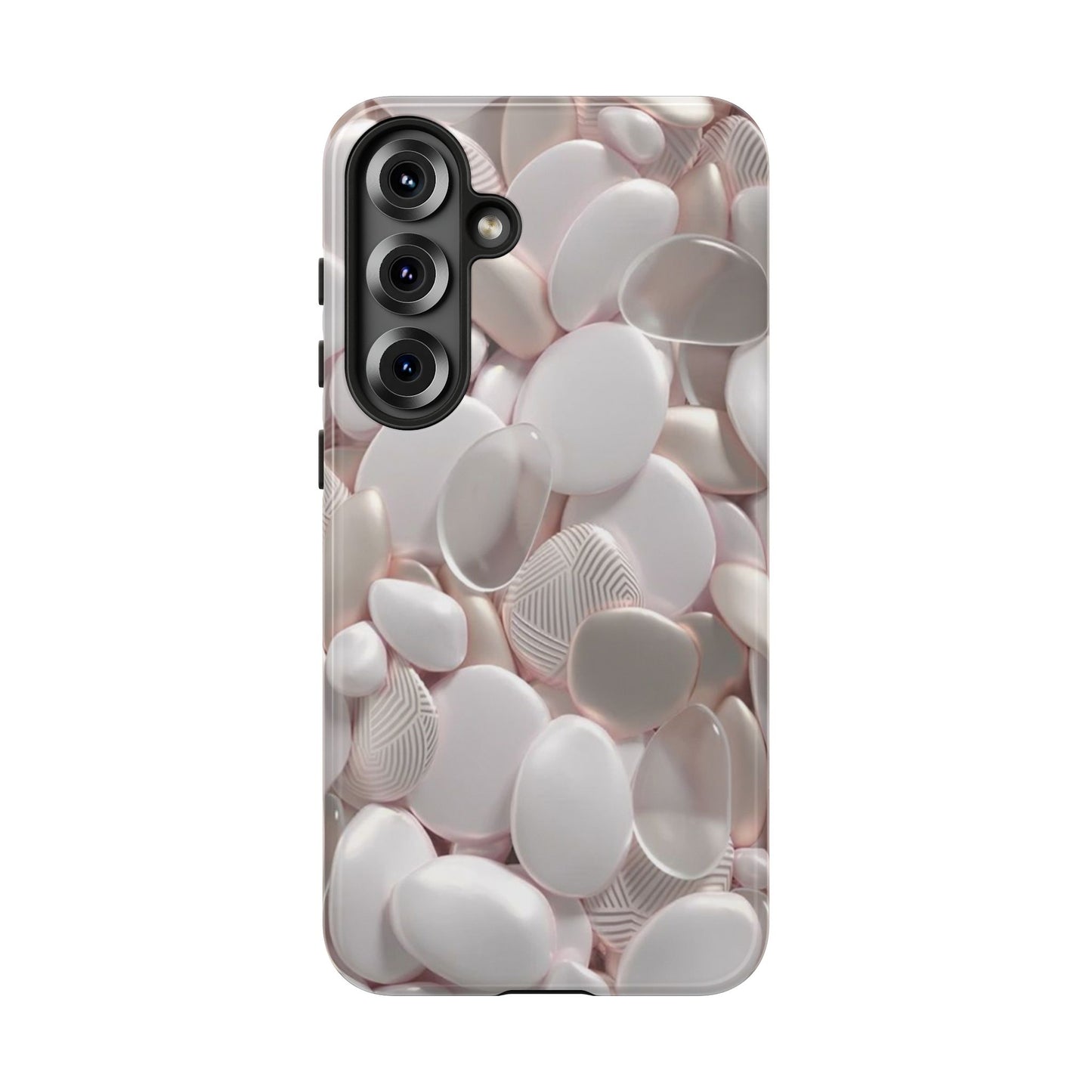 Phone Case – Soft Pink Pebble Pattern Protective Tough Case