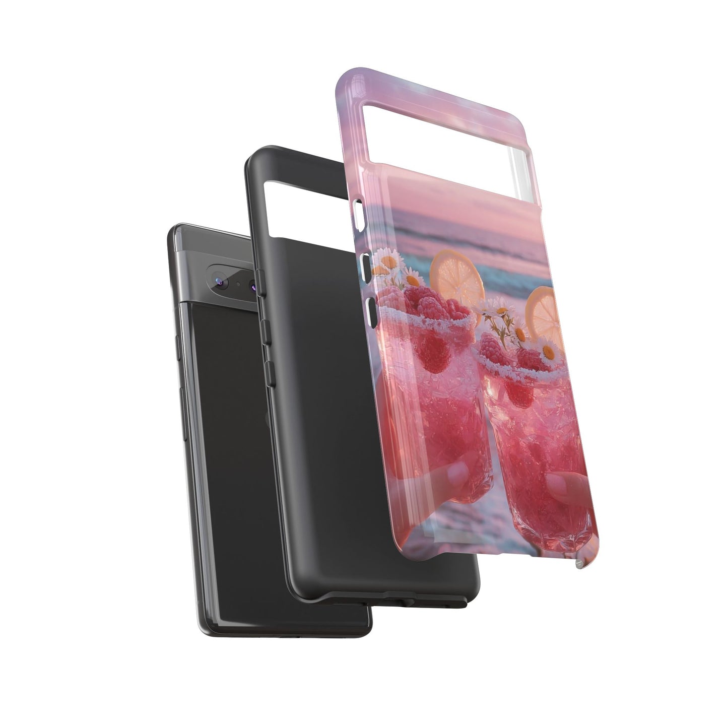 Pink Sunset Cocktail Phone Case — Beach Drink Protective Cover